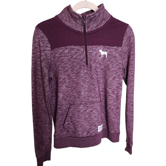 PINK Victoria's Secret Quarter Zip Sweatshirt Sz XS - Picture 3 of 9